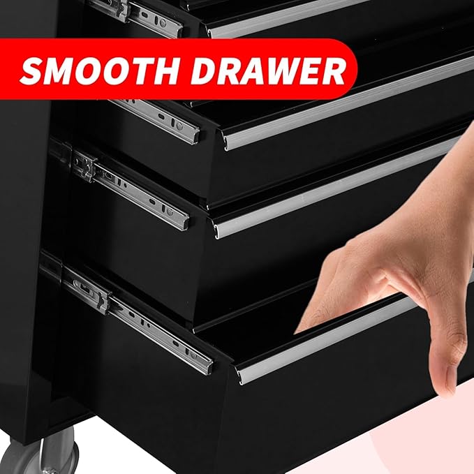 6-Drawer Rolling Tool Chest with Locking Wheels & Drawers, 13 D x 24.2 W x 36.6 H Mobile Tool Storage Cabinet, Heavy-Duty Garage Organizer with Ergonomic Handle