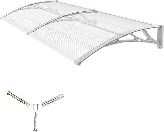 Awning for Door Entrance,32x60 inches Window Awnings for Doors Canopy Polycarbonate Cover Patio Door Awning UV Rain Snow Sunlight Protection Hollow Shee