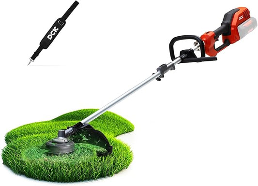 Powerful String Trimmer & Edger - 15-Inch Telescopic Carbon Fiber Straight Shaft Cordless Weed Wacker with Wrench and Shoulder Strap (Tool Only)