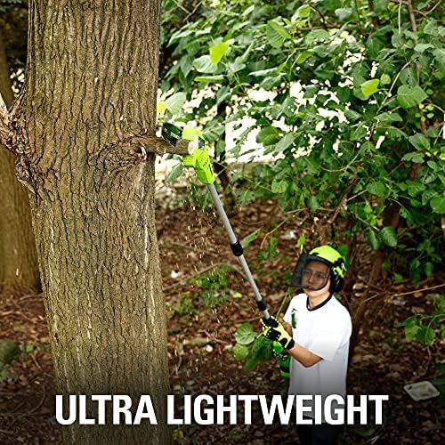 Greenworks 24V 8 Cordless Polesaw (Great For Pruning and Trimming Branches / 125+ Compatible Tools), 2.0Ah Battery and Charger Included