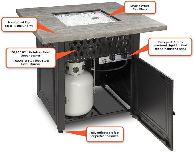 Endless Summer DualHeat Dakota 38 Fire Pit | Dual Heat 2-in-1 Propane Fire Pit & Outdoor Heater | 41,000 Total Combined BTU