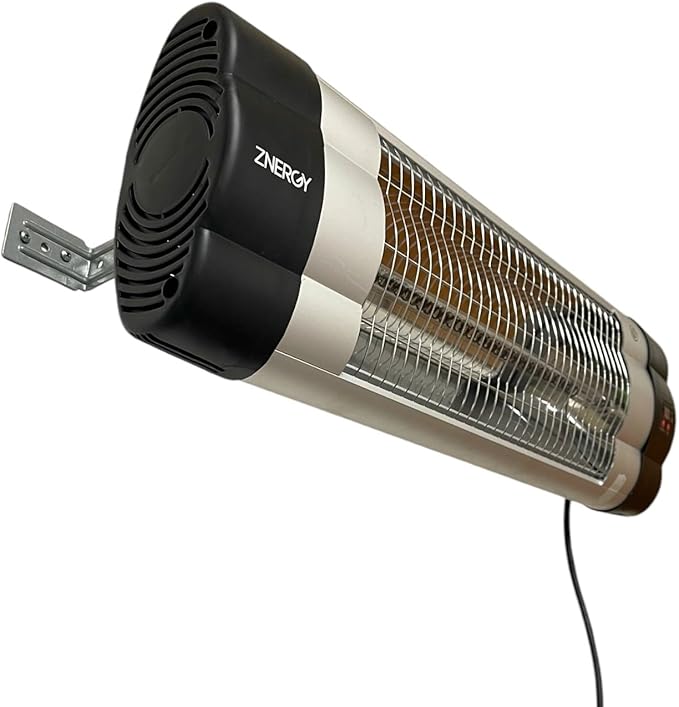 1500w Infrared Heater Carbon Infrared Indoor Outdoor Silver Heater with timer 3 power settings remote control for Restaurant, Patio, Backyard, Garage, and Decks, Standard, Silver