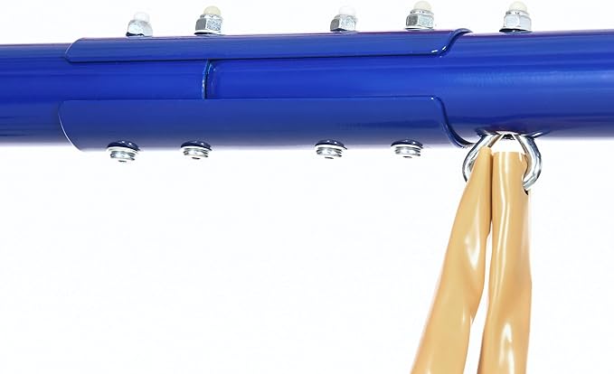 Outsunny Swing Set for Backyard, 5 in 1 Heavy-Duty A-Frame Stand Outdoor Playset for Kids with 29.5 Saucer Swing, Slide, Seesaw, Glider, Swing Seat, Blue