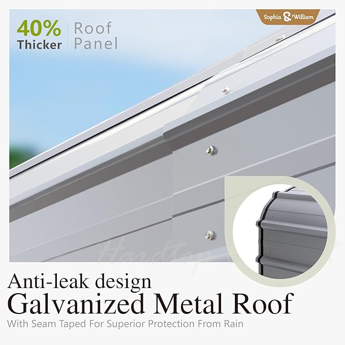 Carport Car Port Metal Canopy 12x20 ft Heavy Duty for Snow, Portable Garage Kit Shed Tent Shelter Metal Frame All Weather Outdoor for Boat with Removable Sidewalls, Dark Grey, Sophia & William