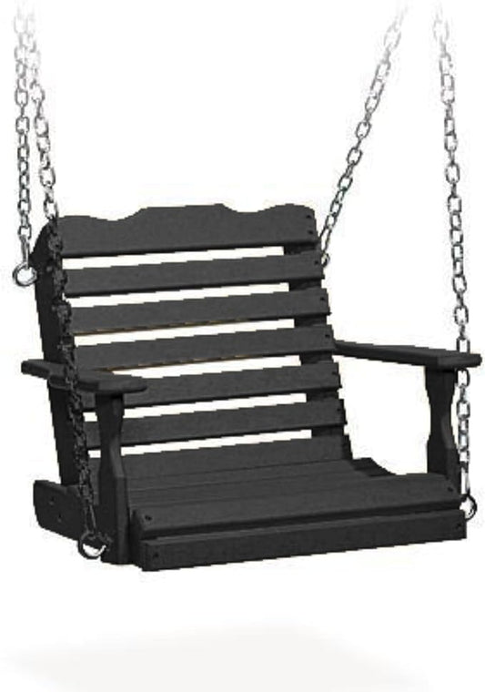 DutchCrafters Poly Kids Swing Seat, Outdoor Swing for Kids Ages 2-6, Toddler Swings for Swingset Accessories Outdoor Playground Swings, Recycled HDPE Plastic - Amish Made in USA (Black)