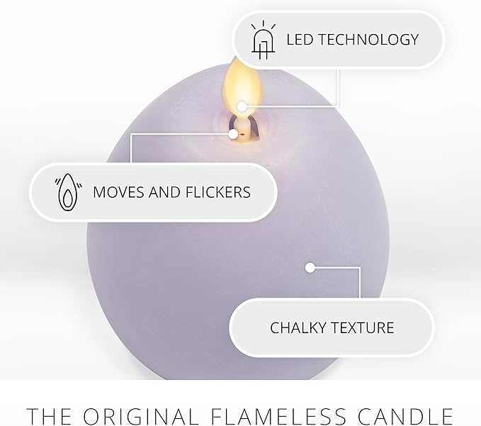 Luminara - Flameless Holiday Crystal Beads Glitter Sphere Candle - Lavender - Pack of 1-4x4.25 - Auto Timer Built-in 5-Hour Timer Candle Indoor Use