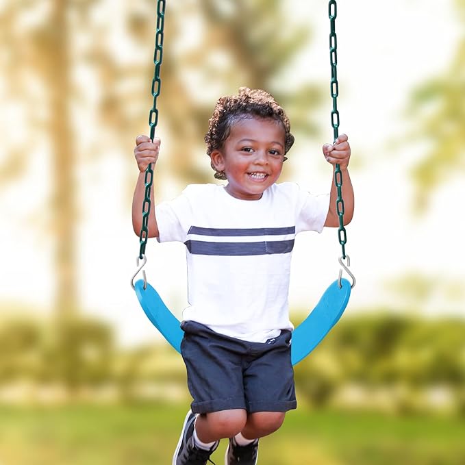 Toddler Swing Set for Outside - High Back Full Bucket Seat with 4 Hanging Straps and Hooks for Kids, Infants, Baby - Outdoor Tree Swing