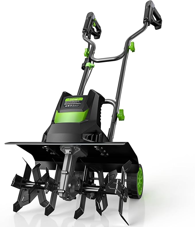 Electric Tiller for Gardening, 1800W 15A Garden Tiller Cultivator, 18 ¡¿ 9 Rototiller with 24 Steel Tines, 400RPM Corded Tiller for Weeding, Gardening & Soil Cultivation