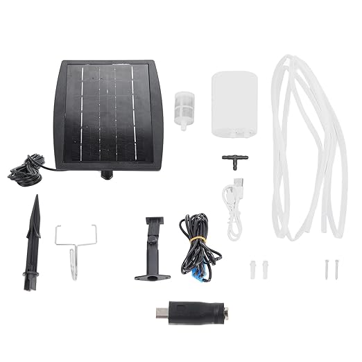 Automatic Plant Watering Irrigation Kit, 3W USB Rechargeable, Waters 4 Pots, Solar Powered Auto Irrigation System for Garden Beds Patio Lawn Plants - Smart Watering, DIY Timer