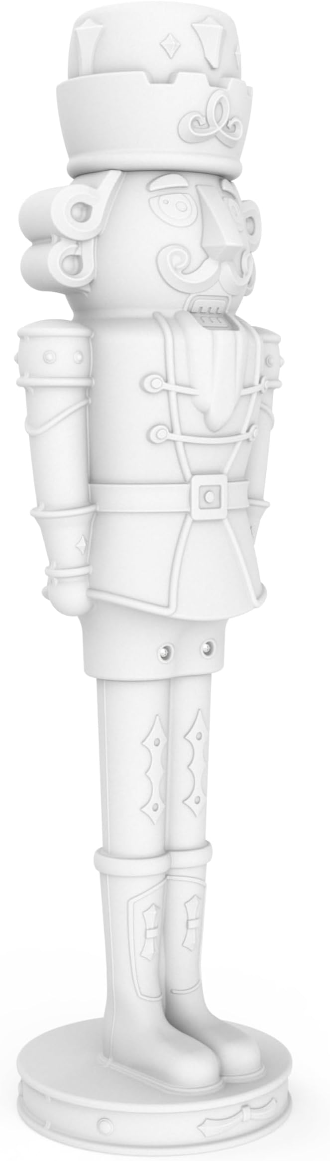 Step2 Nutcracker Prince Holiday DIY Décor, 6-Foot Tall (1.8m) Plastic Statue with Festive Centerpiece Appeal, Indoor/Outdoor, White