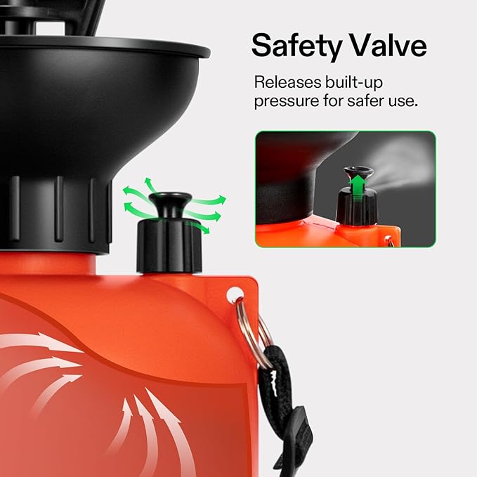 VIVOSUN 2.64-Gallon Pump Pressure Sprayer, Pressurized Lawn & Garden Water Spray Bottle with Adjustable Shoulder Strap, for Plants Spraying, Garden Watering and Household Cleaning