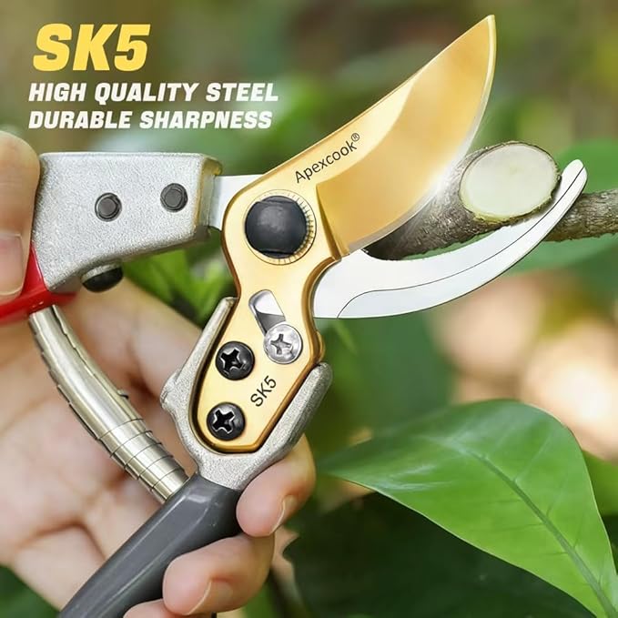 Professional gardening shears, made of SK5 stainless steel material, sturdy and durable, Dual color anti slip handle is easier to use £¬and suitable for various tasks such as gardening pruning