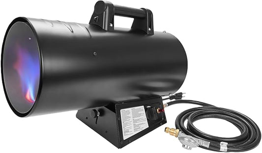 85,000 BTU Portable Forced Air Propane Heater - 10 ft Hose & Regulator Included, Adjustable Torpedo Heater for Garage, Construction Sites, Jobsite, Patio
