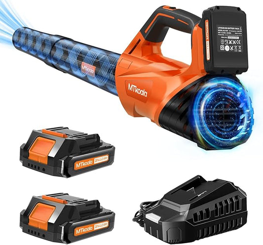 2026 Upgrade Leaf Blower, Leaf Blower Cordless with 2 * 2.6AH Batteries and Fast Charger, 450CFM &150MPH and 2 Speed Mode, Lightweight Electric Leaf Blowers for Lawn,Yard, Leaves, Dust,Snow Care