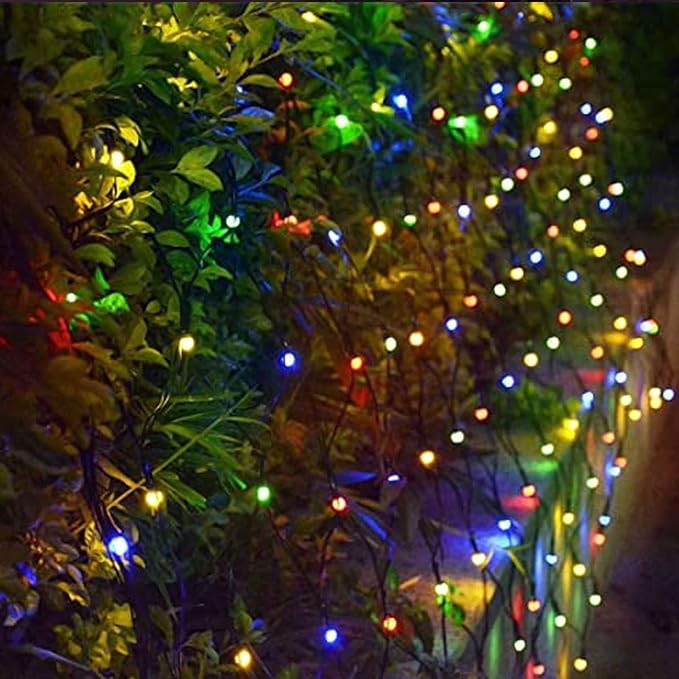 Dazzle Bright Christmas 200 LED Net Lights, 9.8FT x 6.6FT Green Wire Connectable Mesh Lights with 8 Modes, Christmas String Lights for Xmas Indoor Outdoor Garden Party Decorations (Multi-Colored)