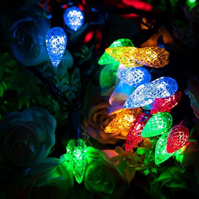 AWQ 300LED 108 FT C6 Christmas String Lights Plug in Fairy Twinkle String Lights 8 Modes Timer Function Waterproof Extendable for Indoor Outdoor Wedding Party Christmas Decoration (300, Multicolor)