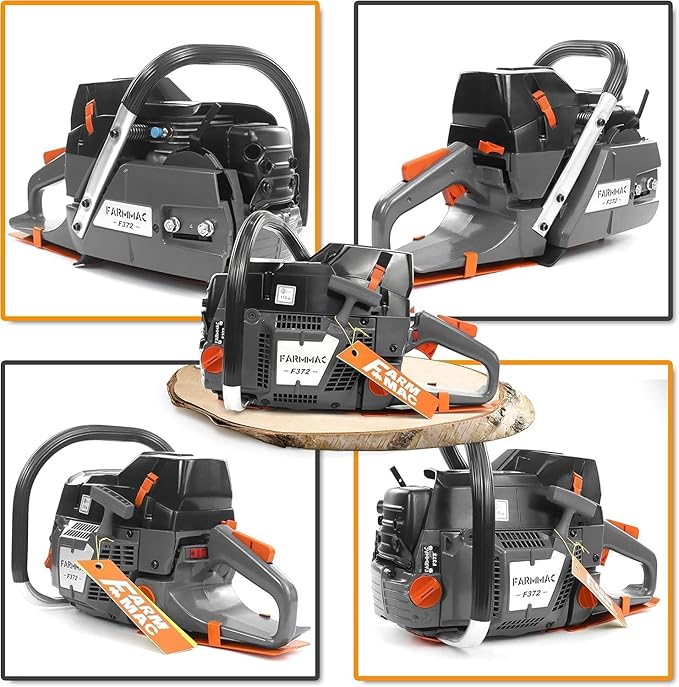FARMMAC F372 Gas Chainsaw, 71cc 2-Cycle Gasoline Power Chain Saws, 4.1KW 5.5HP for Professional Logging Work, All Parts Compatible with Husqvarna 372X