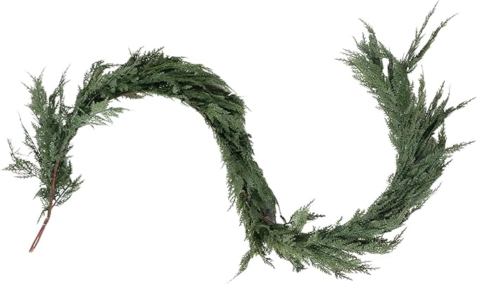 Norfolk Pine Christmas Garland - Real Touch Pine Garland, Green Artificial Greenery Garland for Holiday, Fireplace, Mantle, Window, Stairs, Indoor, Outdoor Décor (180cm - Encrypted A)