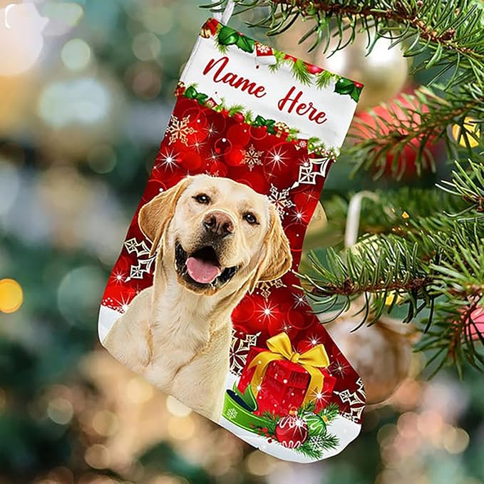 LOVELYPOD Christmas Stockings Personalized with Name, 19" Christmas Stocking Custom Photo Christmas Stocking 2023, Xmas Stocking Holiday Christmas Decoration Gifts for Family Kids