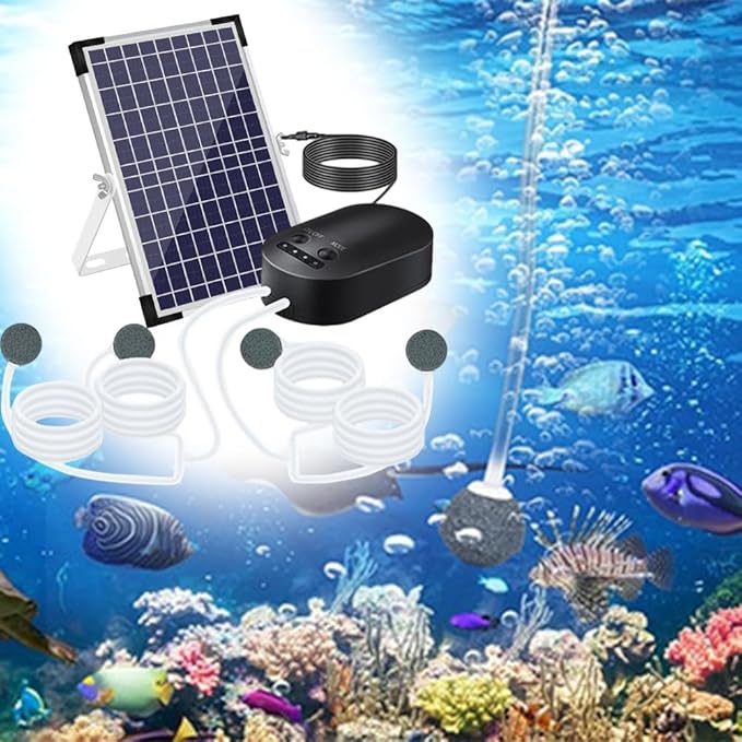 10W Solar Pond Aerator, Solar Powered Efficiency, Adjustable Ventilation Modes, Long Lasting Performance