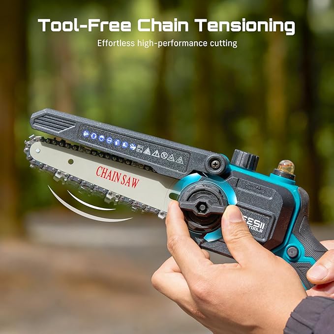 SEESII Electric Chainsaw Trimmer Pruner: 3-in-1 Cordless Chainsaw, Hedge Trimmer, Pruning Shears with 2¡¿ Rechargeable 4000mAh Batteries, Garden Tool Kit for Tree Trimming and Branch Cutting