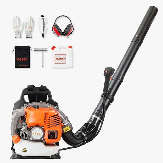 KASEI Backpack Leaf Blower 42 cc 2 HP 2-Cycle Gas Blower Gas Powered Powerful Clearing Performance 17.6 lbs Lightweight Leaf Blower Blowing Fallen Leaves,Snow & Dust