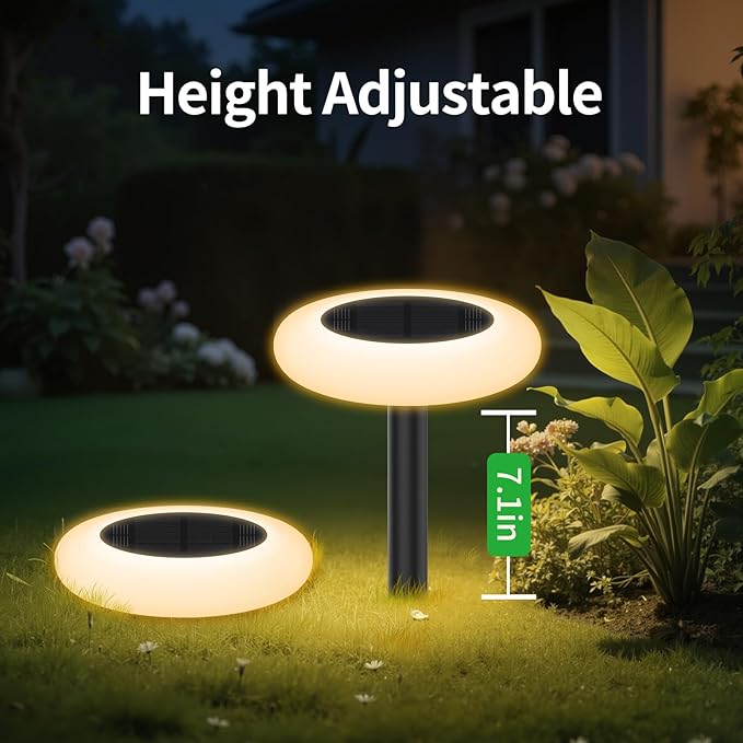 intelamp Colorful Solar Lights for Outside, 2 Pack Solar Pathway Lights Outdoor Waterproof, Color Chaning Lighting for Garden, Yard, Patio Decor Landscape Lighting, Solar Power Colorful Garden Light