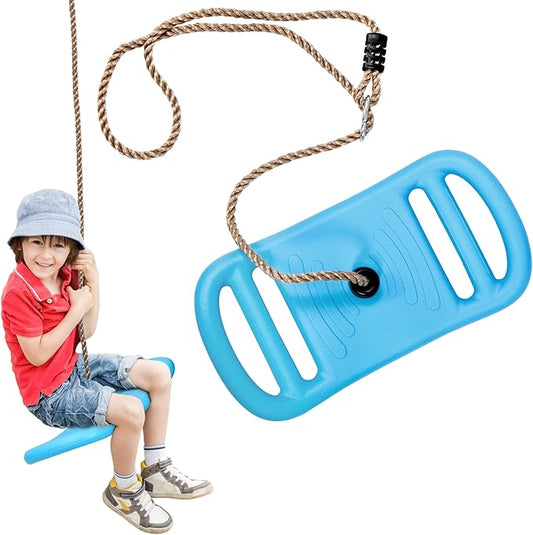 RedSwing Tree Swing for Kids, 3-in-1 Longboard Climbing Rope Swing, Adjustable Disc Seat and Tangle-Free Rope for Indoor or Outdoor Playground Playset, Up to 600 lbs, Blue