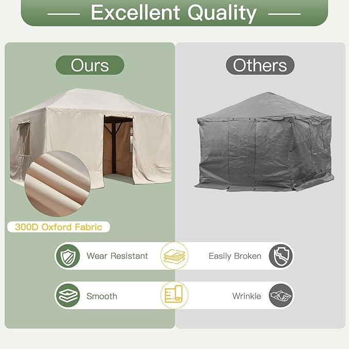 MELLCOM Winter Gazebo Cover for 12×14 Hardtop Gazebo, with Mesh Screens and Doors and Windows, Accessories for All Seasons