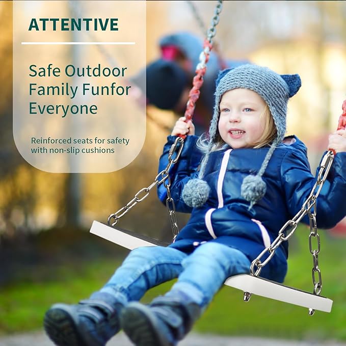 Swing Seat Accessories Heavy Duty, Non Slip Tree Swing Playground Backyard Swing Set Replacementfor Kid Indoor Outdoor, Black