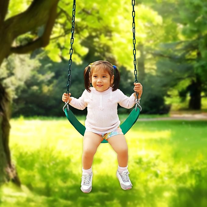Toddler Swing Set for Outside - High Back Full Bucket Seat with 4 Hanging Straps and Hooks for Kids, Infants, Baby - Outdoor Tree Swing