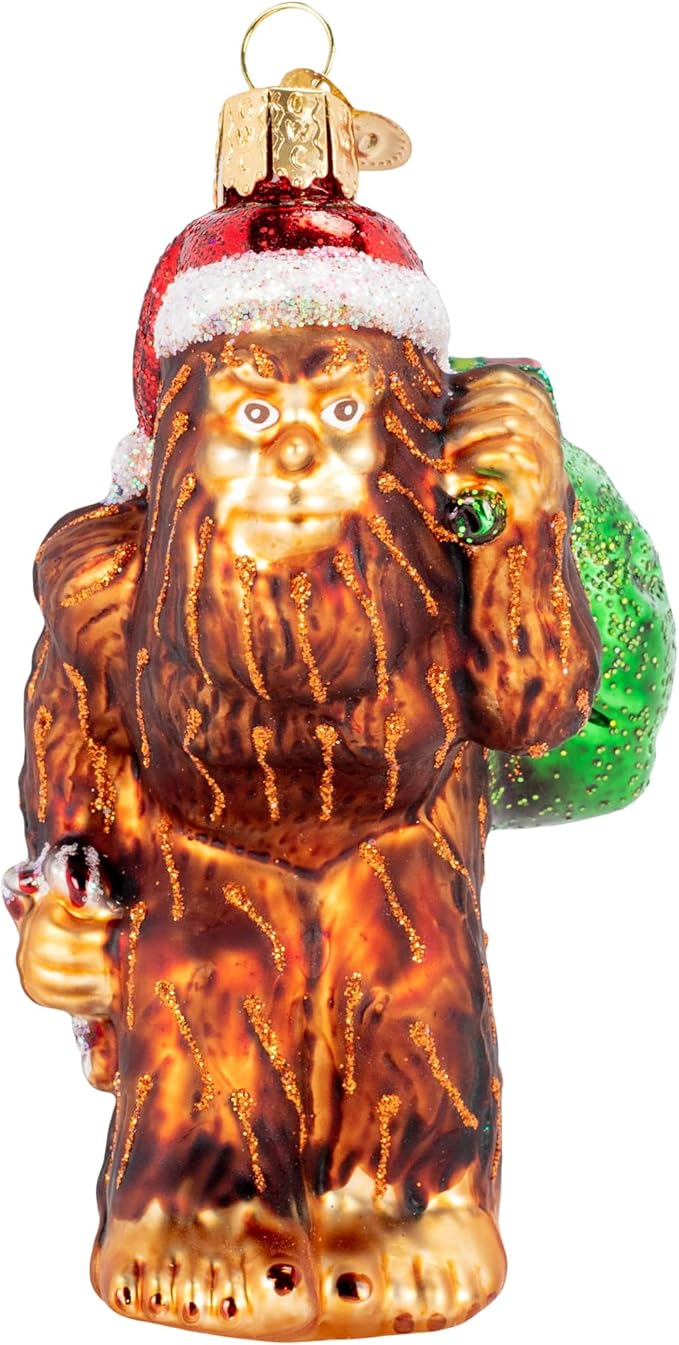 Old World Christmas Santa Sasquatch Glass Blown Ornament for Christmas Tree, Handcrafted Holiday Decoration, Santa Collection