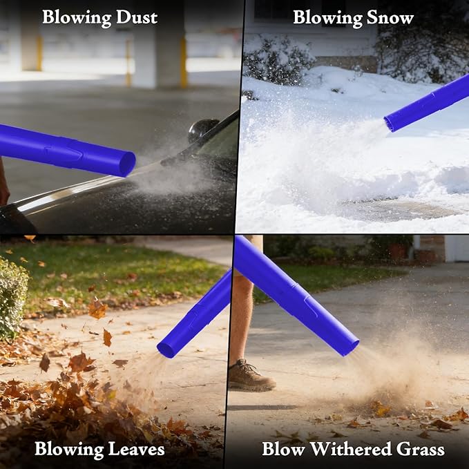 Leaf Blower Cordless with Battery and Charger, 500 CFM/200 MPH, Electric Leaf Blowers with 2 Speeds, 2 Extended Tubes, 1 x 2.0 Ah Battery-Powered Leaf Blowers for Lawn Care, Blowing Leaves, Yard(RED)