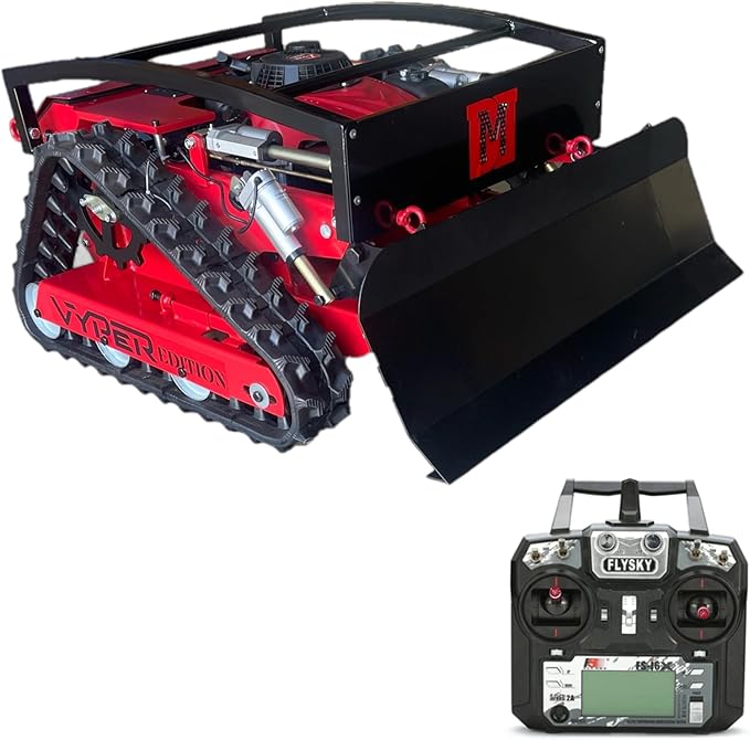 Remote Control Lawn Mower | 55° Slope Capability | 22-Inch Cut | Hybrid Self-Charging Dual Battery | Brushless Drive Motor | Zero Turn | Adjustable Cutting Deck (Mower + Snowplow)