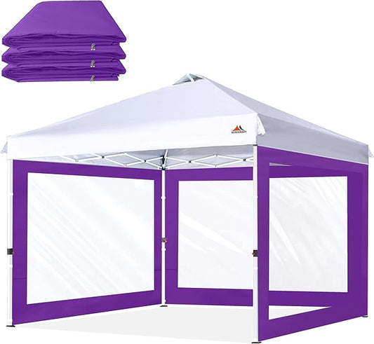 SCOCANOPY Clear Window Sidewall for 10x10 Canopy Frame, 3 Pack Sunwalls Only,(Purple)