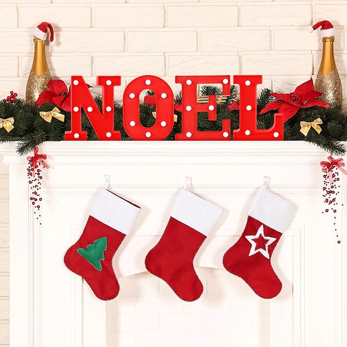 VIHOSE LED Letter Lights Sign - Battery Powered Letter Lights for Home Bar, Bedroom, Tabletop Decoration - Gift (Noel)