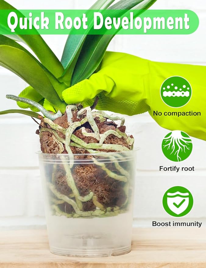TOYPOPOR Orchid Potting Mix (10qts) for Repotting with Moss Pine Bark Mulch Perlite Stone and Coco Peat Natural Ingredients, Orchid Bark Potting Mix Orchid Repotting Kit Drainage Indoor Potting Medium