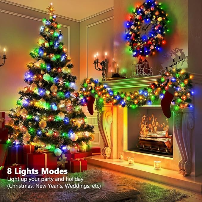 16.5ft Battery Operated String Lights, 50 LED Twinkle Fairy String Lights Battery Powered with Timer for Indoor Outdoor Christmas Trees Wreath Decoration Party Bedroom - Multicolor
