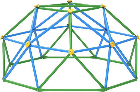 Gardenature 6FT Climbing Dome for Kids 3-8, Jungle Gym for Indoor and Outdoor, Geometric Dome Climber Supporting 440 Lbs Anti-Rust Metal Play Structure, Kids Gift Toys, ASTM Approved, Blue & Green