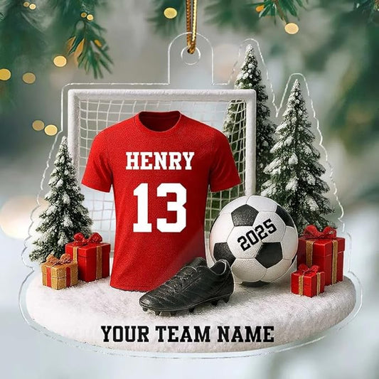 Personalized Soccer Christmas Acrylic Ornament, Soccer Ornament, Soccers Ornaments Christmas Tree Hanging Ornaments Tree Decorations, Soccers Player Uniform /1