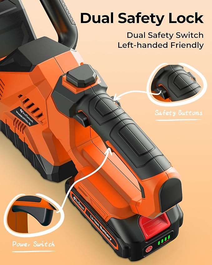20'' Cordless Hedge Trimmer with Battery, 3000RPM Electric Handheld Bush Clipper with 2pcs 2000mAh Rechargeable Batteries, 180¡Æ Rotatable Head, 2/3'' Blade Gap Orange