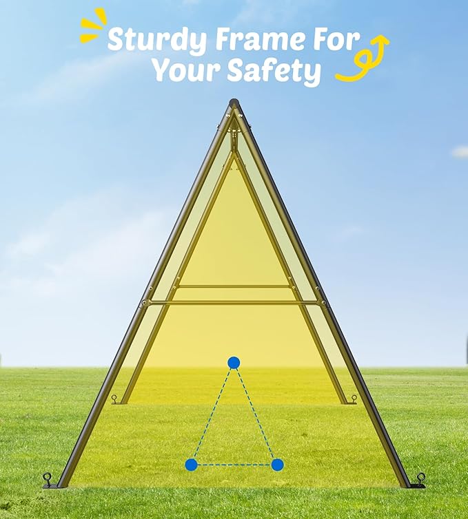 Trekassy Swing Sets for Backyard, 440lbs Heavy Duty A-Frame Metal Stand with 60 Large Platform Swing for Outdoor Playground Park