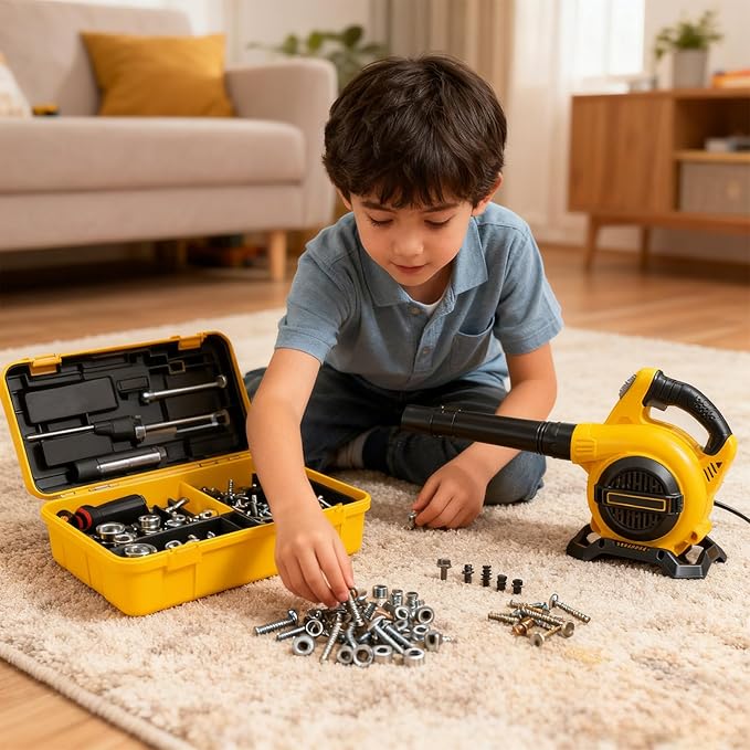 Safe Leaves Blower Toy Battery Powered for Outdoor Grass Removal Realistic Indoor Tool Low Noise for