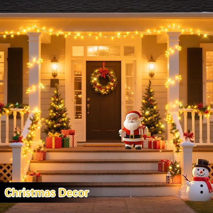 JXLEDAYY 403FT 1000 LED String Lights Outdoor Fairy Lights Plug in Christmas Lights Clear Wire with Remote Timer 8 Modes for Outside House Garden Party Wedding Decorations-Warm White