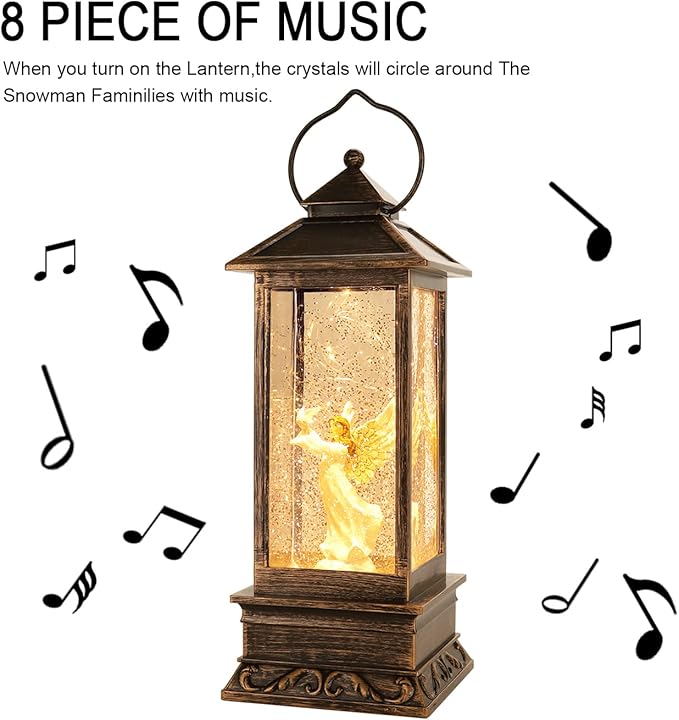 Christmas Music Snow Globe, Lighted Angel Water Lantern,Mothers Day Angel Gift for Mom from Daughters and Son, Glittering Christmas Decorations,Home Decor and Home Gifts