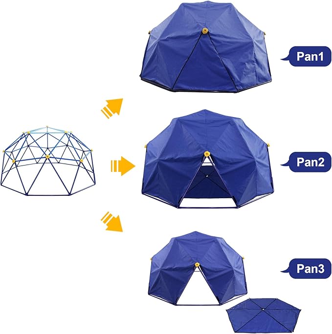 10ft Climbing Dome Canopy, UV-Resistant Play Tent Cover for Outdoor Play Equipment, Easy to Install and Washable (Canopy Only)
