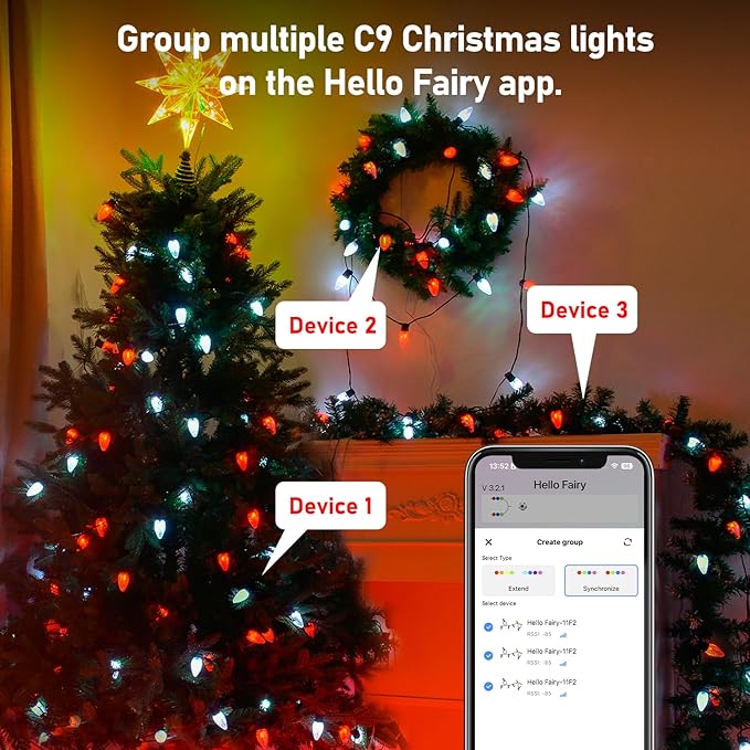 Smart C9 LED Christmas Lights Outdoor, Ultra Long 200 Count 157FT, APP Programmable, 105+ Modes, RGB Color Changing, Music Sync, IP65 Waterproof Connectable for Roofline Patio Xmas Tree Holiday Decor