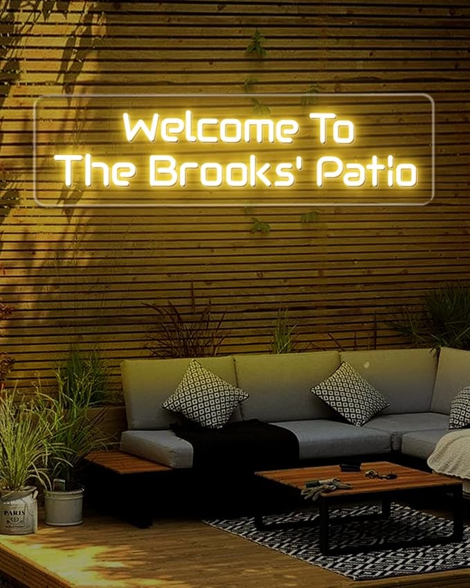DUNACO Large Custom Outdoor Neon Sign, Personalized Neon Signs Waterproof for Backyard, Outdoor Neon Signs Customizable Dimmable LED Light for Wedding Patio Pool Oasis Party Business