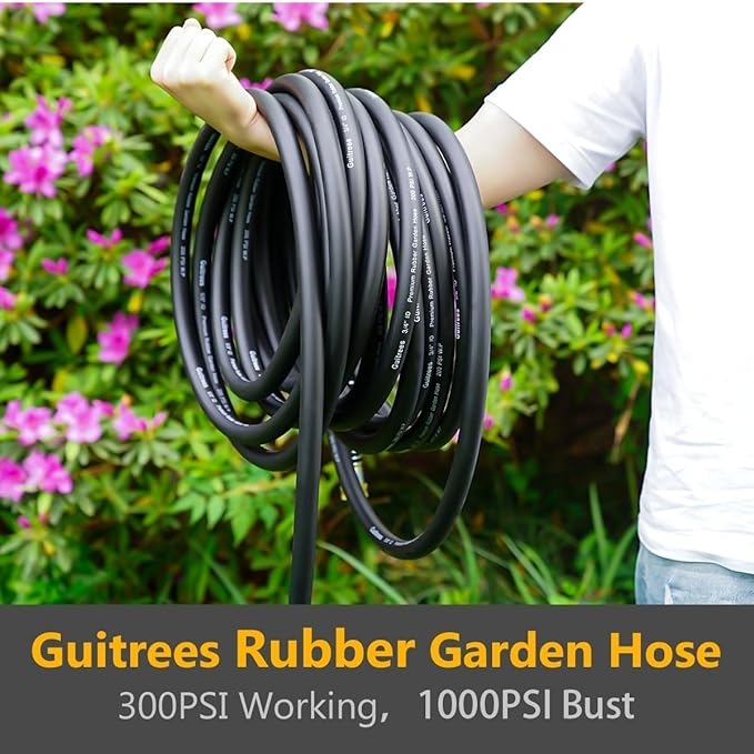 Leader Garden Hose 5ft x 3/4, Heavy Duty Short Water Hose, Male to Female Fittings, Five Layered Braiding for Durability, 1000PSI Burst, 300PSI Working (Black)