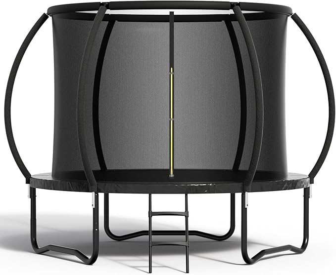 8FT 10FT 12FT 14FT 16FT Trampoline Outdoor, Trampolines for Kids & Adults, Pumpkin Trampolines with Safety Net, Ladder, Coating Metal Frame, ASTM Approved Large Backyard Trampoline for Kids